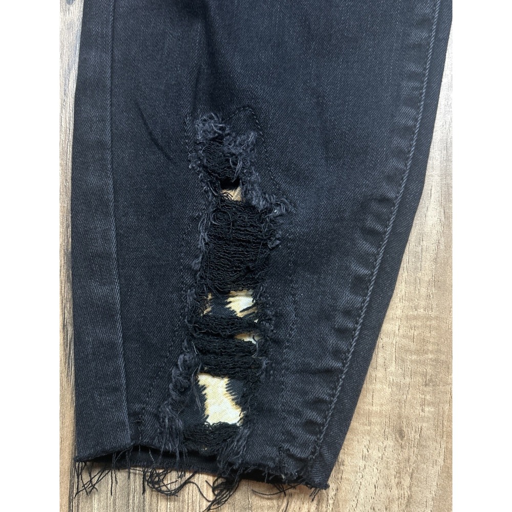 NWT Judy Blue Skinny Fit Mid‎ Rise Stretch Black Jeans Leopard Distressed Sz 14W - Picture 5 of 11